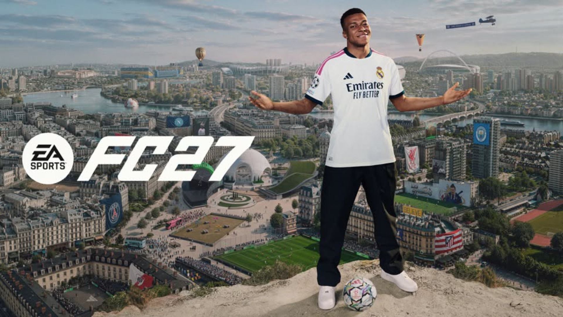 EA Sports FC 27 — Мбаппе на арте Standard Edition над городом The Grounds
